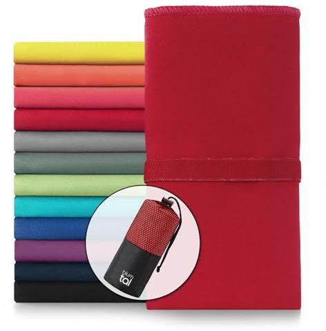 Blumtal - Asciugamano in microfibra – Set di 1 – Asciugamano sportivo – Telo da spiaggia – Asciugamano ad asciugatura rapida, compatto, ultraleggero e super assorbente – rosso scuro – 180 x 90 cm