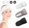 Bandeau de maquillage réglable en 3 pièces, nettoyant pour le visage, beauté, bandeau de spa, bandeau de yoga en éponge pour le visage, boucle de serviette autocollante et 4 boucles de cheveux.