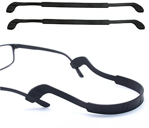 OPUGIT Brille Strap Brillenband Antirutsch Silikon Brille Strap Brille Retainers Sport Elastic Soft Sonnenbrille Kordelhalter für Männer Frauen 2PCS,Schwarz