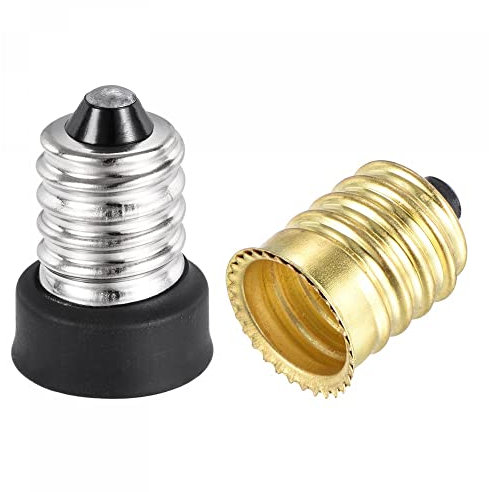 sourcing map Lampenfassung Adapter E14 auf E12 Kandelaber Lampensockel Konverter 3stk. Silber 3Stk. Gold