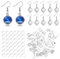 Abeillo 50 Stück Ohrring Cabochon Rohlinge Einstellungen Tabletts, Edelstahl Ohrringe Lünette Selber Machen Set mit 12mm Glas-Cabochon Fassung, Ohrring Lünettenrohlinge Draht Haken