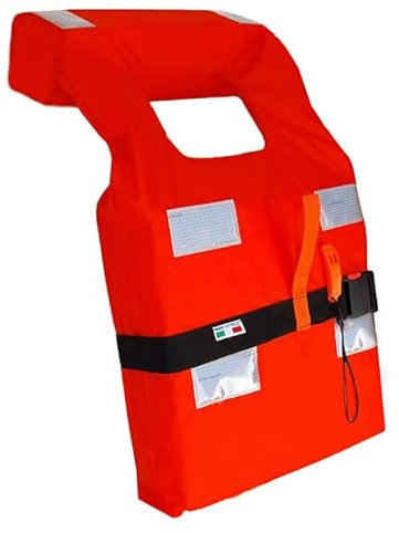 Giubbotto salvataggio 150N certificato - Giubbotto Cintura Salvagente Regolabile - Talglia L, Colore Arancio con Rinfrangenti- Galleggiante Nuoto Aiuto Per salvataggio