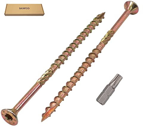 SKIR'CO Paquete de 50 tornillos universales de acero chapado en zinc de 6 x 120 mm, cabeza avellanada, cabeza torx, tipo 17, tornillos de aglomerado (50, 6 x 120 mm)