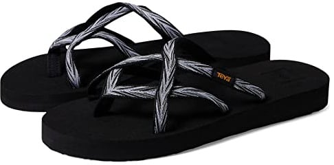 Teva Women's Olowahu Sandal, Palms Black/White, 7 UK
