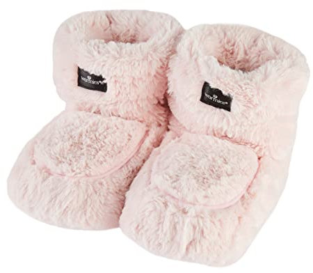Warmies Microwavable Boots, Heatable Ladies Slipper Boots with French Dried Lavender, Soothing Warmth and Comfort, Blossom Colour, One Size