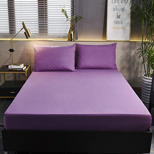 JIANINGHOME Spannbetttuch, bügelleicht, Perkal, 100% Polyester-Baumwolle, Doppelbett-Spannbetttuch, Baumwoll-Polyester-Mischgewebe,kühl und knackig Bettlaken,120x200+30cm