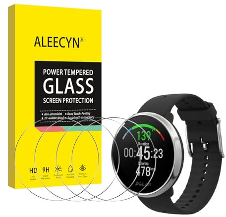 [4 Stück] Schutzfolie Kompatibel mit Polar Ignite/Lgnite 2, 9H Härte Panzerglas, Wasserdichtes Gehärtetes Glas Folie, Blasenfreie Anti-Kratzen Displayschutzfolie, Hohe Klar Displayschutz