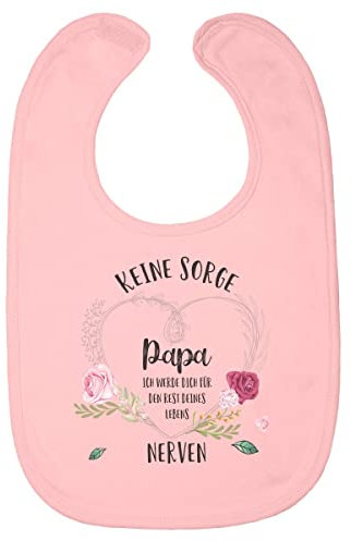 Witzige Babylätzchen mit Spruch Keine Sorge Papa Geschenke Baby Lätzchen One Size Rosa