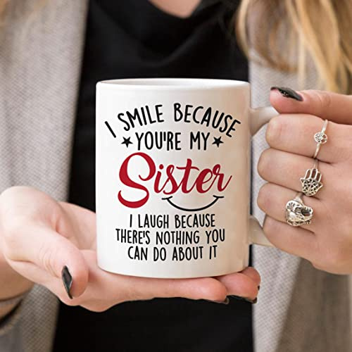 Mothers Day Gifts For Sister. Sister Gifts From Sister. Big Sisters Gift From Brother. Little Sister Birthday Gift. Funny Best Coffee Mug Cup Ideas. New Happy Funny Mugs Presents From Sister In Law