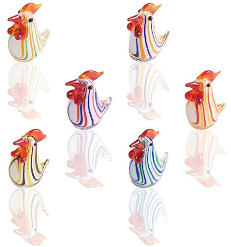 WEWAYSMILE 6 Pezzi Statuette Cristallo, Arte Del Cristallo In Miniatura In Vetro Soffiato A Mano, 26x13x20mm, Per Soffiato Mano Decorazione Da Tavolo Decorazione Casa Miniature