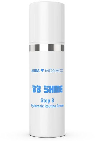 AURA Monaco | BB Shine Hyaluronic Routine Creme 50ml – Feuchtigkeitsspendende Gesichtspflege mit Hyaluron & Avocadoöl – Anti-Falten Tagescreme für alle Hauttypen – Microneedling Aftercare