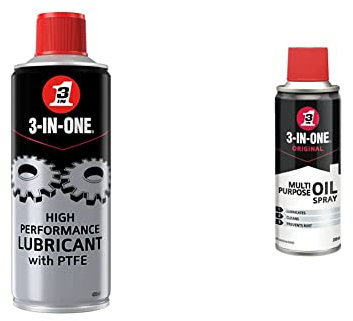 3-IN-ONE Professional High Performance Lubricant with PTFE 400ml & 200ml Original, trusted formula in a handy spray can Lubricates moving parts Cleans & protects surfaces from rust