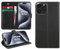 DN-Technology for iPhone 15 Pro Case Flip Leather Wallet Book Stand Folio Card Holder Phone Cover iPhone 15 Pro 6.1'' (BLACK)