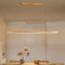 LED Pendelleuchte Holz Esstisch Esszimmer Lampe Dimmbare Moderne Linear Design Hängeleuchte mit Fernbedienung Höhenverstellbar Küchen Hängelampe für Büro Wohnzimmer (A, L120cm)