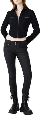 LTB Jeans Damen Molly M Jeans, Black Coated Wash 2835, 27W / 34L