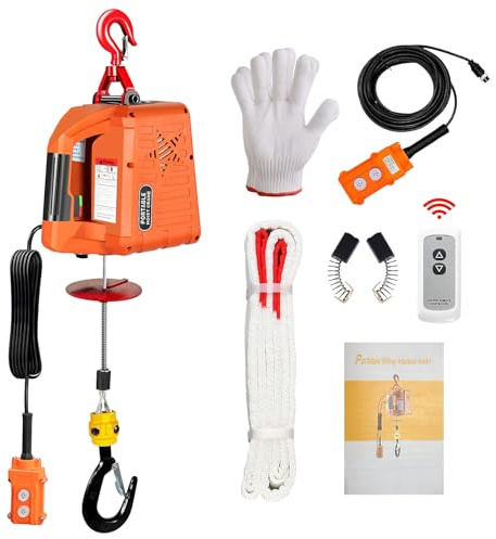 SpprVine 3 in 1 Electric Hoist Winch,2200 lbs Manual/Wired/Wireless Remote Control,110/120V Portable Pure Copp Electric Winch Crane, 25ft Lifting Garage Lifter for Garage, Factory, Warehouse, Balcony