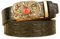 NALANY Herren Ledergürtel mit Ratsche,Gürtel mit Krokoprägung 3,5cm automatischer Schnalle Geschnitztes Rot Strass Drache Gürtelschnalle(115cm/45, Black)