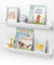 Mazjoaru Wandregal Weiß Kinderzimmer Bücherregal 60cm Schweberegal Kinderregal Weiß mit Holzperlen-Design für Organizer Küche Gewürzregal Wand Deko Aufbewahrungsregal für Kinder Bad Wohnzimmer