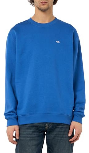 Tommy Jeans Herren TJM Reg Flag Crew Dm0dm20741 Pullover-Sweatshirt, Blue (Tempo Blue), M EU