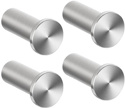 SAYAYO 4PCS Coat Hooks Wall Mounted SUS304 Stainless Steel Hooks for Hanging Towels Wall Hook for Bathroom Heavy Duty, Brushed Nickel, EGOY001Y-LS-4P