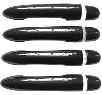 FULUSIC Außentürgriffe Für Megane 2 Ii MK2 Zubehör Türgriffabdeckung Verkleidung Griffe Abdeckungen Aussehen Zubehör Auto-Styling-Zubehör Auto Exterieur Türgriff Aufkleber(KN)