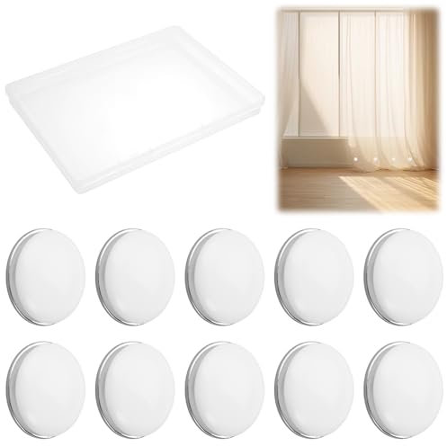 TESSTSY 10 Piezas Pesos de Cortina Magnéticos, Blanco Redondo Contrapeso Cortina, Pesos para Cortinas, Imanes para Cortinas, Pesos para Bajos de Cortinas, para Manteles, Cortinas de Ducha