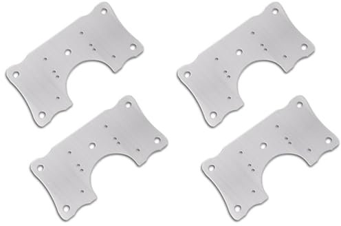 HYMAIPROSPERITY 4Pcs Robust Stainless Steel Hinge Repair Plates - Durable Flat Fixing Hinge for Wardrobe Cabinet Door and Furniture Repair
