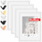 HIMEETIME® 4x Bilderrahmen,30x40 cm Weiss Rahmen Bild mit Passepartout Display a4 (21x30cm), Holzrahmen Holz-Bilderrahmen Echtholz | Picture Frame 30x40 Fotorahmen zum Aufhängen