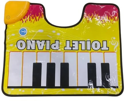 Klavier-Bodenmatte für Toilette, Klaviermatte für lustige Toilette, Klavier-Toilettenmatte mit Klavier-Sound, praktische Witze und Scherzspielzeug