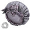 Satin Bonnet for Sleeping, Large Silk Sleep Cap Satin Hair Bonnets with Printed Tie Band and Scrunchies, Shower Caps for Women Curly Hair (Grey)
