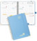 POPRUN Kalender 2025 2026 Buchkalender Ringbuch mit Hardcover, ca. A5 (21,5 x 16 cm), 17-Monate-Terminplaner (Aug.2025-Dez.2026), Wochenplaner 2025 2026 mit Plastiklineal - Dunstblau