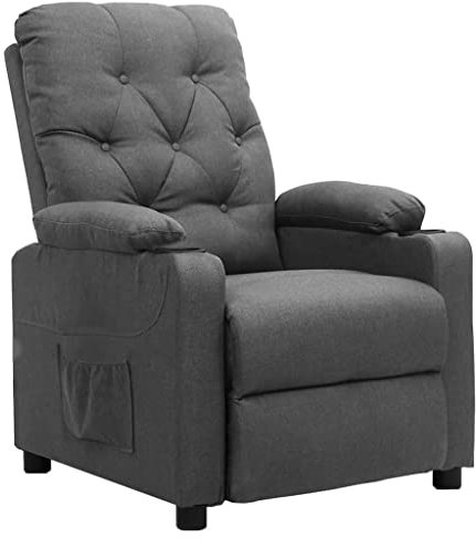 Somanki Relaxsessel Hellgrau Stoff, Relaxsessel, Fernsehsessel, Kinosessel, Gaming Couch - 339102