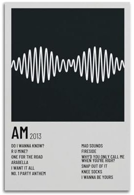DPQICHH Arctic Monkeys AM Albumcover-Poster, Leinwand, Gemälde, Poster, Ölgemälde, Druck, Kunstalbum, Heimdekoration, Wanddekoration, 20 x 30 cm, ungerahmt