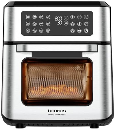 Taurus Friteuse à air et four 2 en 1 | Puissance 1800 W | Capacité 12L | Écran tactile 12 programmes | Technologie Air 99% moins de graisse | Facile à nettoyer