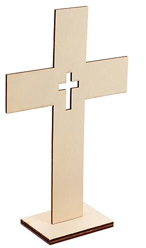 Garneck Ornament-set 10 Stück Holzkreuz Basteln Religiöses für Zuhause Schlafzimmer Esszimmer