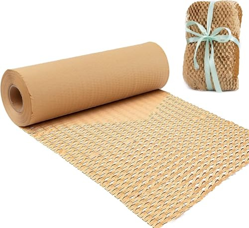 LOCKEDPAPER Rouleau de papier d'emballage en nid d'abeille pour vaisselle, grande largeur 50,8 cm x 200 m, papier cadeau à bulles pour le déménagement, papier d'expédition pour articles fragiles