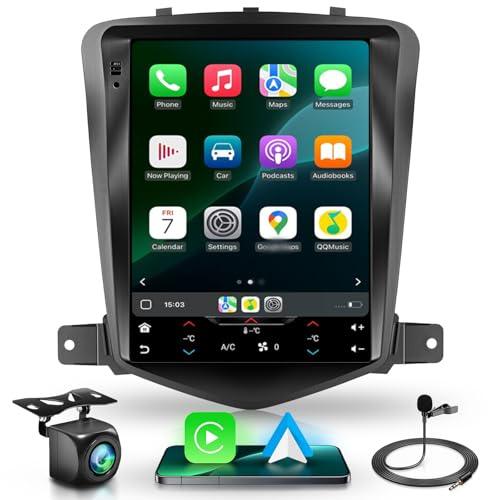 【8 Kern 4+64G】 Hodozzy Carplay Autoradio für Chevrolet Cruze J300 2009-2014, 9.7 Zoll Autoradio mit Bildschirm mit Navi Android Auto/Mirror Link/WiFi/RDS/FM/Bluetooth/USB/DSP+Rückfahrkamera
