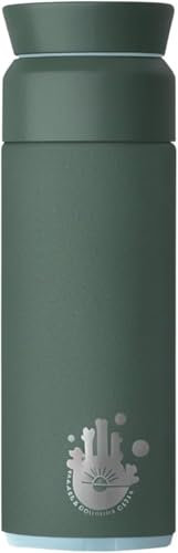 EXHALE x Ocean Bottle x Counting Coral Brew Flask - 350ml Capacity, Forest Green