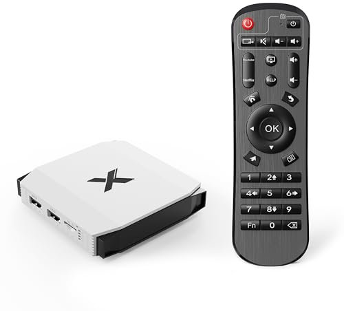 Android TV 4K UHD 4GB RAM + 32GB ROM - Lettore multimediale intelligente, compatibile con Wi-FI Dual Band, Bluetooth 5.0, Android Box HEVC Main 10 H.265 Standard TF Card USB 2.0