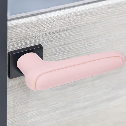 PATIKIL 5.9 Inch Door Handle Cover Silicone Sleeve Protector, Cushion Cover Protect Hands for Kitchen Bathroom Bedroom, Pink