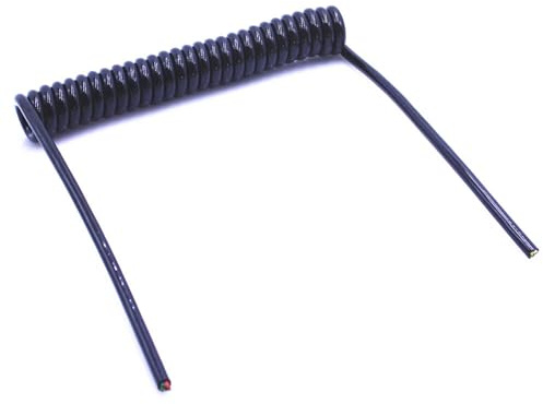 2-adriges Spiralkabel, 0,2 mm²–1,5 mm², 24 AWG–15 AWG, 3,7 Meter Teleskop-Federdraht, Schwarz, 1 Stück(18AWG/0.75mm²)