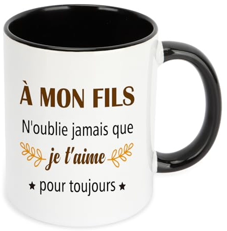 Hroanc Cadeau Pour Mon Fils Mug 330 mL Cadeau Fils Adulte Anniversaire Saint Valentin Noël Santa Secret Paques Cadeaux Adolescent Anniversaire Cadeaux Ado Garçon Original Utile Tasse Hommes Drôle