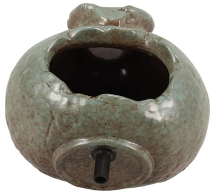 ULTECHNOVO Pot Céramique Cascade Fontaine Eau pour Jardin et Aquarium Décoration Extérieure avec Circulation Distributeur Eau pour Bassin et Étang Style Vintage Vert