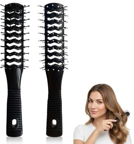 2 Teiliges wendbares Föhnbürsten-Set, Haarbürste und Entwirrungskamm, mit Belüftungslöchern, Kopfhautmassagefunktion und Rutschfesten Griffen, für Alle Haartypen geeignet, für Den Täglichen Gebrauch