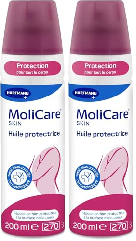 MoliCare Skin Öl-Hautschutzspray: pflegender und feuchtigkeitsspendender Hautschutz vor schädlichen Einflüssen, 200ml (Packung mit 2)