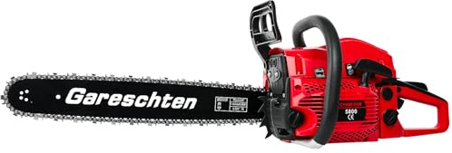 58cc Professional Petrol Chainsaw, 2-Stroke Top Handle Chain Saw with 20-Inch Bar, Quick-Stop Chain Brake and Anti-Vibration System, Gas Chainsaw for Efficient Tree Cutting, Firewood, Garden Use