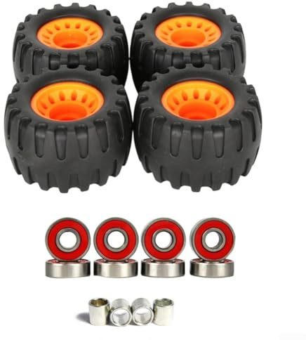 Offroad-Longboard-Räder, langlebiger Kunststoff, stoßdämpfend für raues Gelände, kompatibel mit Trail- und Allwetter-Fahrten, robuste Longboard-Räder, für reibungslose Fahrt, Rot
