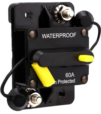 BTFO Disjoncteur 1865115 MKR-27 pour Minn Kota, disjoncteur marin de remplacement 60 A/Compatible avec les moteurs de pêche à la traîne électriques Minn Kota 12 V/24 V/36 V/48 V