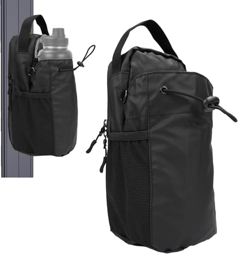 Magnetic Gym Bag Water Bottle Holder Carrier with Strap & Phone Pockets | Gym Accessories Organizer Sling Small Gym Bag Pouch for Men Women,Waterproof Water Bottle Bag