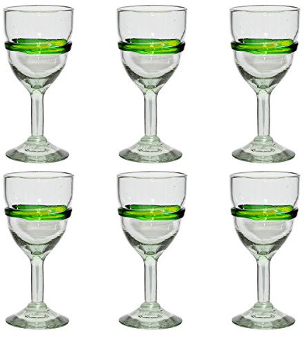 Tumia LAC Handmade Wine Glass - Medium Size - Blended Green - Set of 2